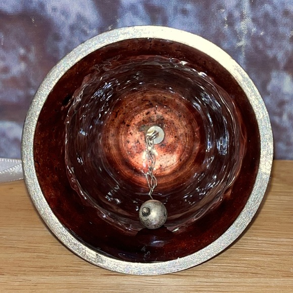 Cloisonné Enameled Ornament Molded Coppe Bell with Fruit And Flowers NYCO - Picture 7 of 9